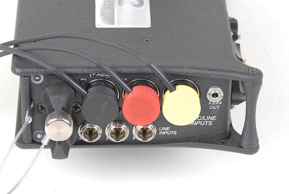 Stubby Cable, R/A XLR3/F (9:00) Lectrosonics to R/A XLR3/M (4:30) Sound Devices, 18"