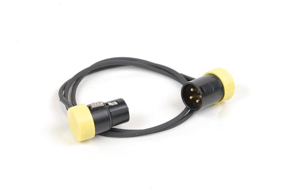 Stubby Cable, R/A XLR3/F (9:00) Lectrosonics to R/A XLR3/M (4:30) Sound Devices, 18"