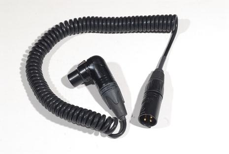 Coiled Cable, Straight XLR 3-pin/M to Straight XLR 3-pin/F, 12 inches